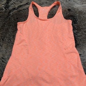 Zella Orange Striped Racer Racerback Tank Top Size S